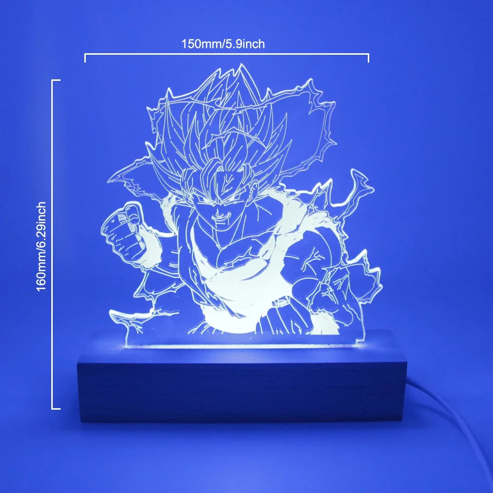 Lámpara LED Gaming Anime Goku · Iluminación Setup Gaming