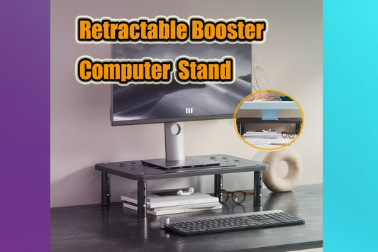 Soporte Elevador Ajustable para Monitor - Reduce la Tensión en el Cuello con Almacenamiento