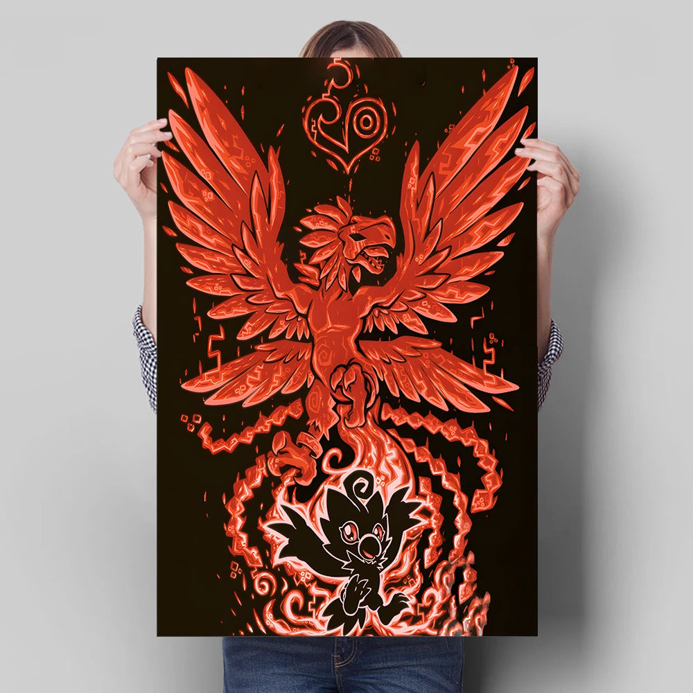 Poster Digimon Character Wall Hanging · Decoración Setup Gamer y Escritorio