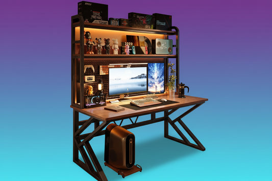 Escritorio Gamer Ergonómico con Estantería Pro