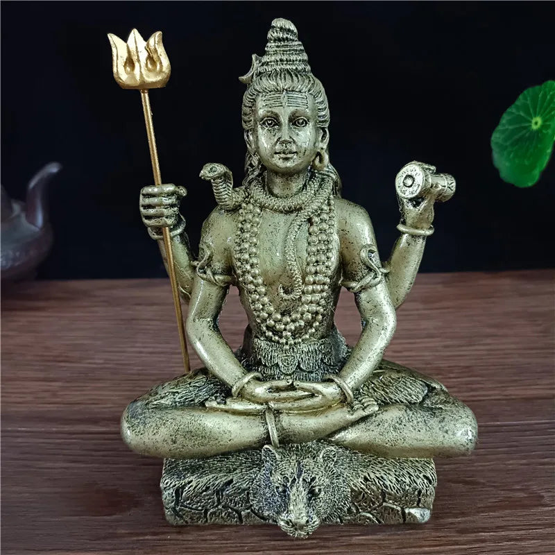 Figura Golden Shiva Hindu Ganesha 14 cm · Decoración Setup Gamer y Escritorio
