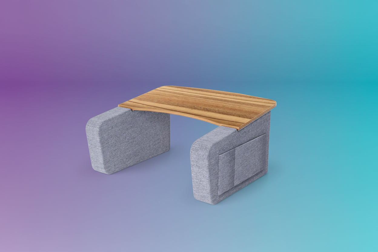 Mesa Multifuncional en U para Portátil con Reposabrazos