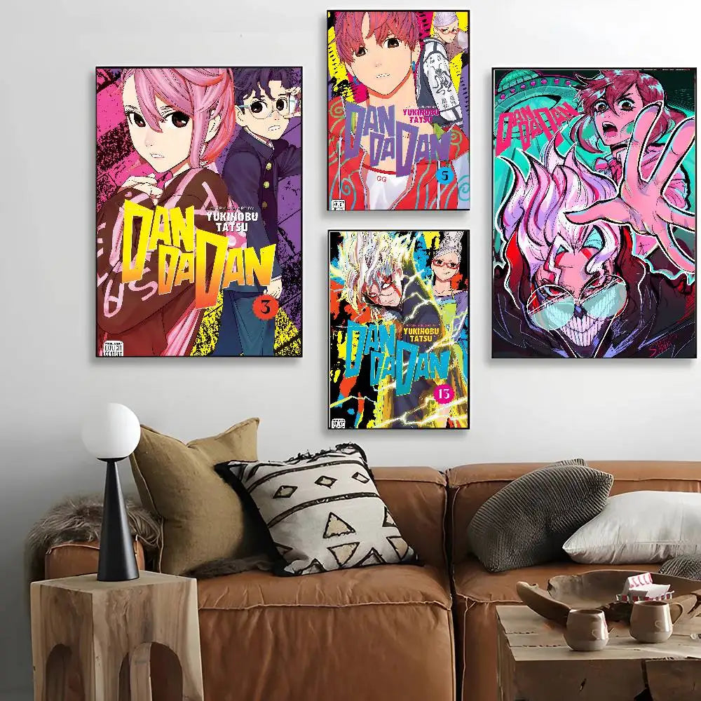 Poster Dandandan painting with prints · Decoración Setup Gamer y Escritorio