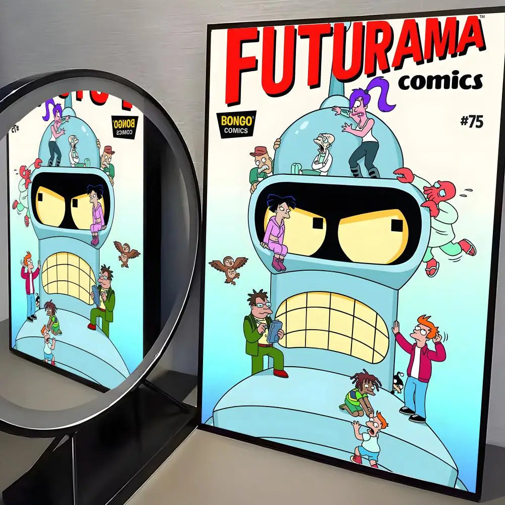 Poster Movie Bender F-futurama Elegant · Decoración Setup Gamer y Escritorio