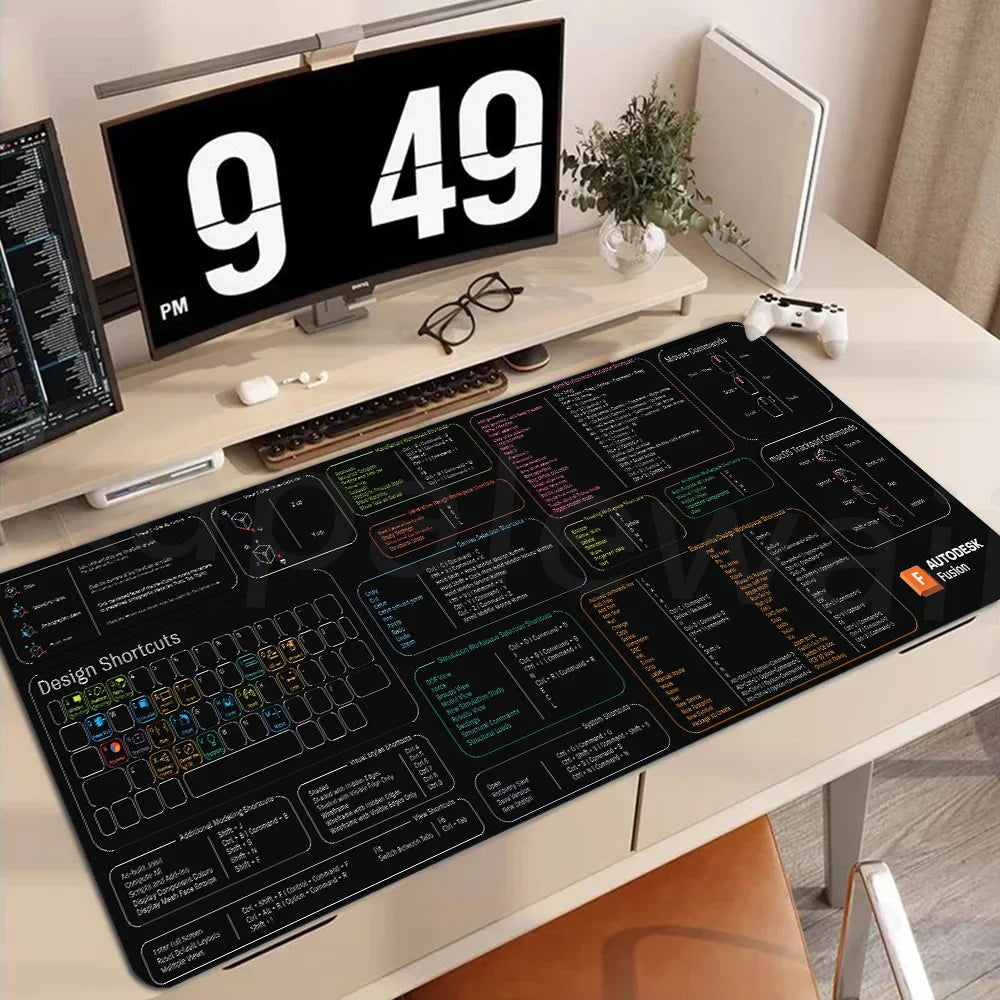 Alfombrilla Gaming XXL AUTODESK · Mouse Pad con Atajos para Programadores Setup Gamer
