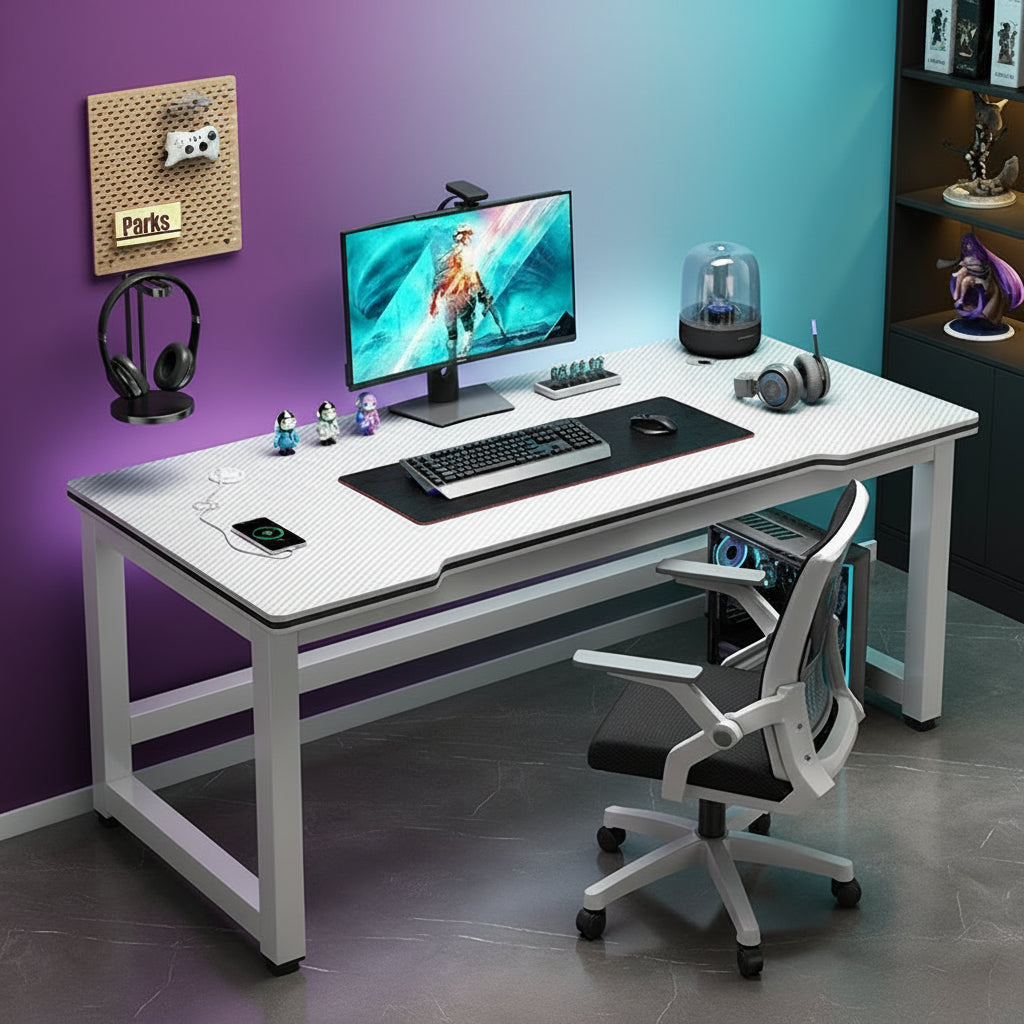 Escritorio Gaming Minimalista Fibra de Carbono