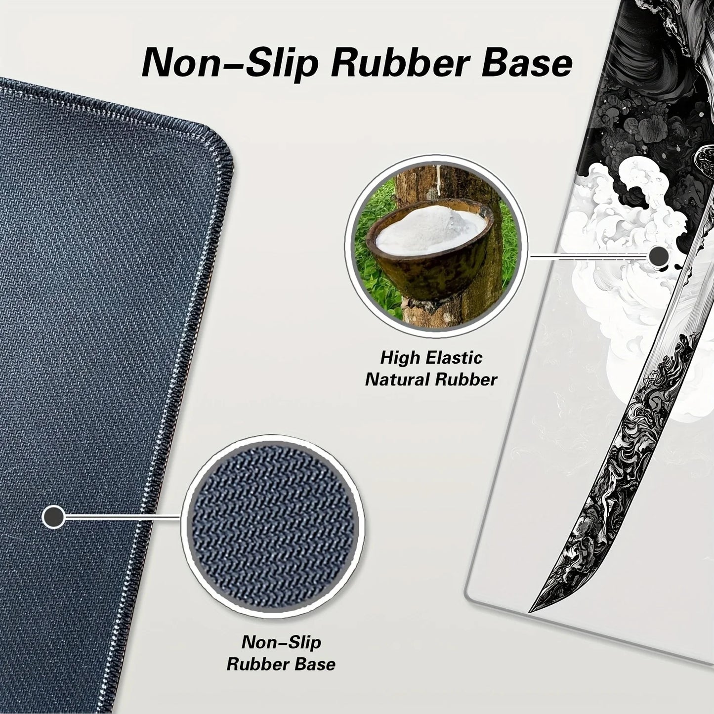 Alfombrilla Gaming Samurái Japonés - Extended Mouse Pad Lavable Premium 60x30cm