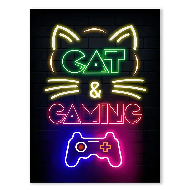 Neón LED Gaming Decoration Posters · Iluminación Setup Gaming