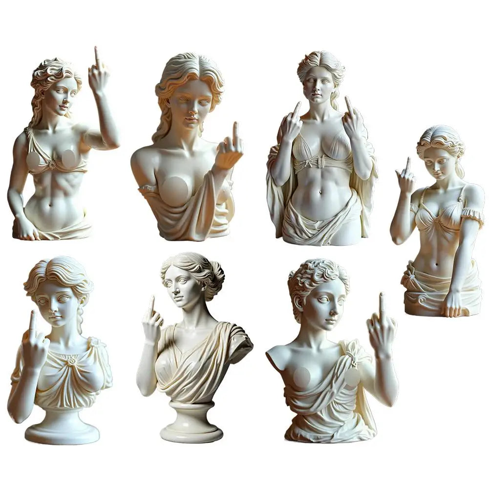 Estatua Decorativa Resina Actitud - Figura Artística Rebelde para Setup Gaming
