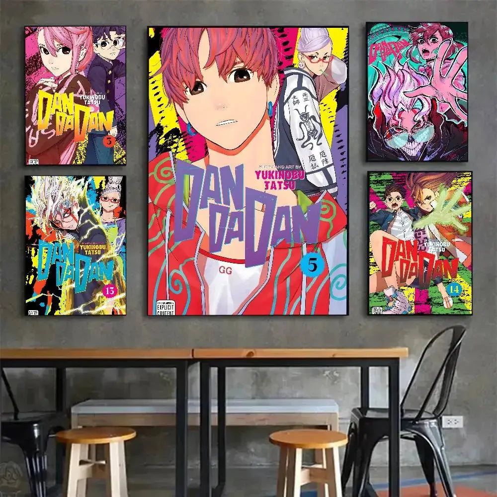 Poster Dandandan painting with prints · Decoración Setup Gamer y Escritorio