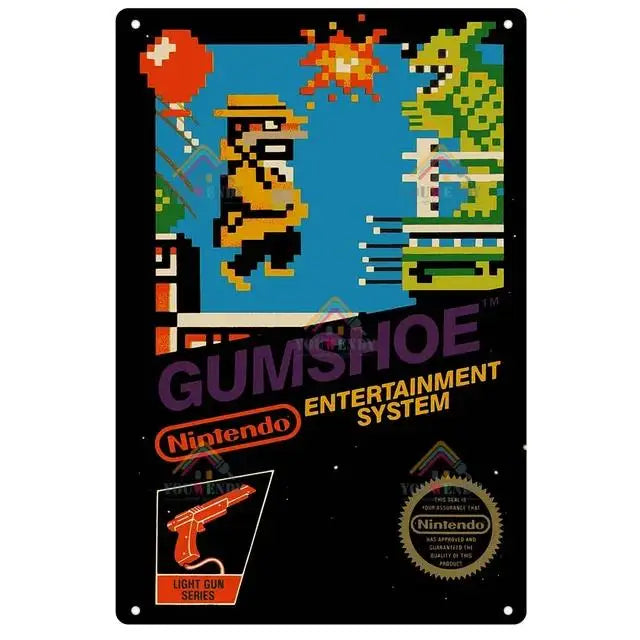 Poster Retro Video Game Metal · Decoración Setup Gamer y Escritorio