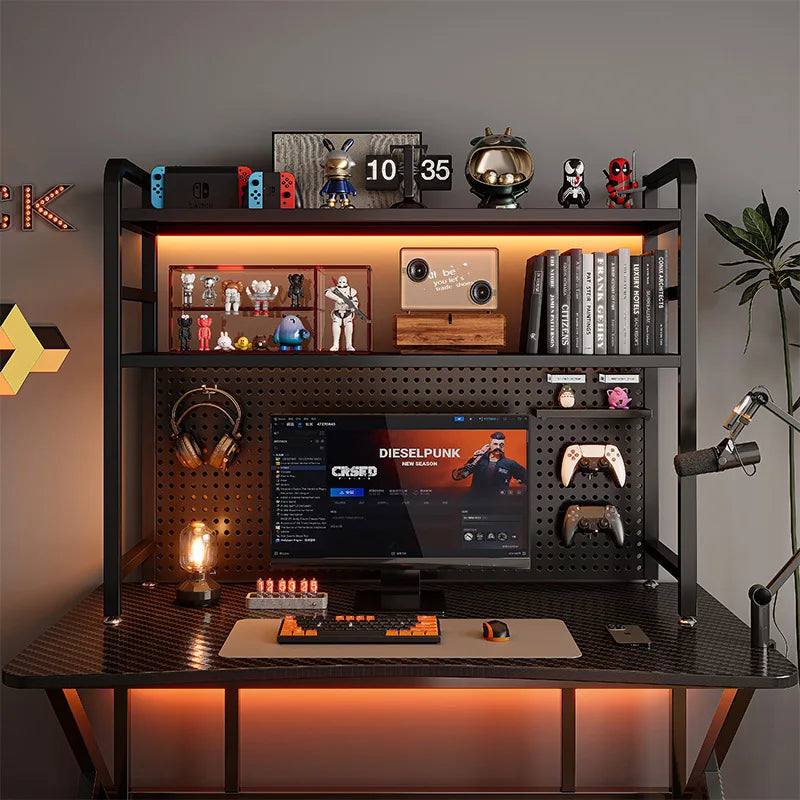 Estantería Metálica para Escritorio Gaming - Organizador de Escritorio con Almacenamiento