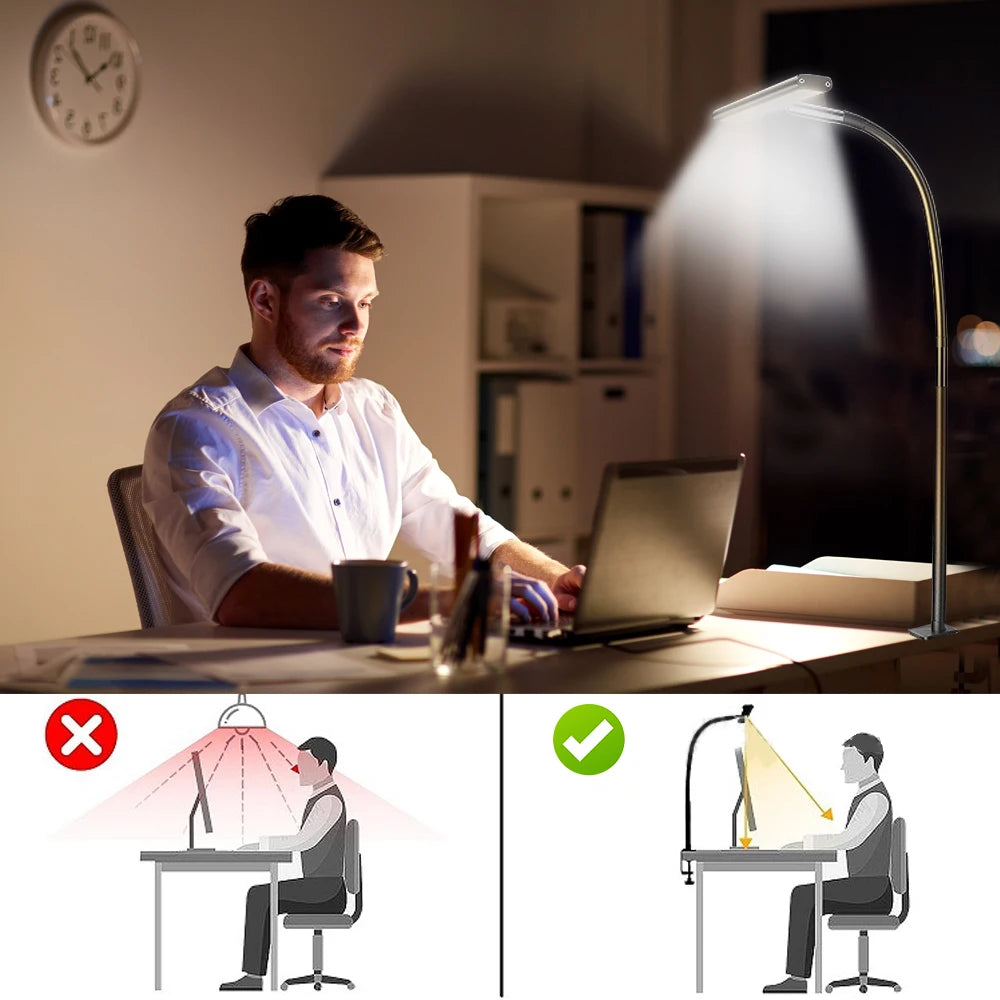 Lámpara LED de Escritorio con Brazo Flexible - Regulable con Protección Ocular