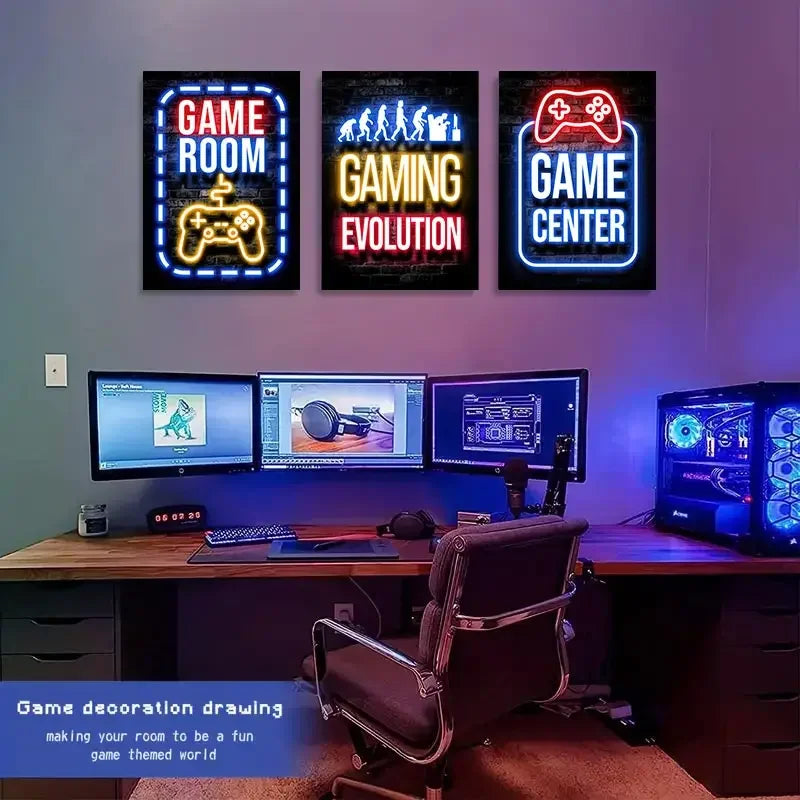 Neón LED Gaming Decoration Posters · Iluminación Setup Gaming