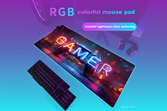 Alfombrilla Gaming RGB LED - Mouse Pad XXL Antideslizante