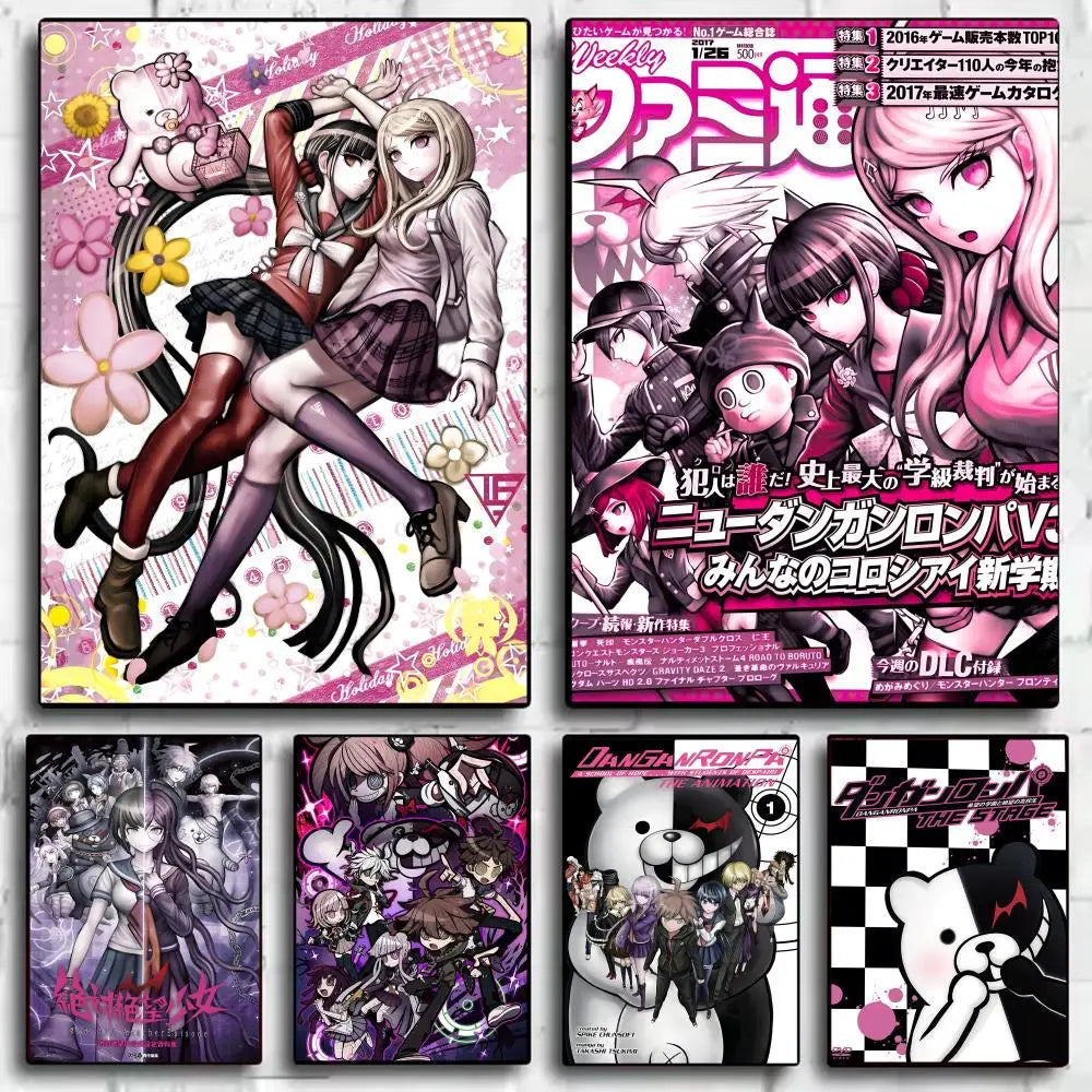 Poster Game D_DanganRonpaS Stickers Mural · Decoración Setup Gamer y Escritorio