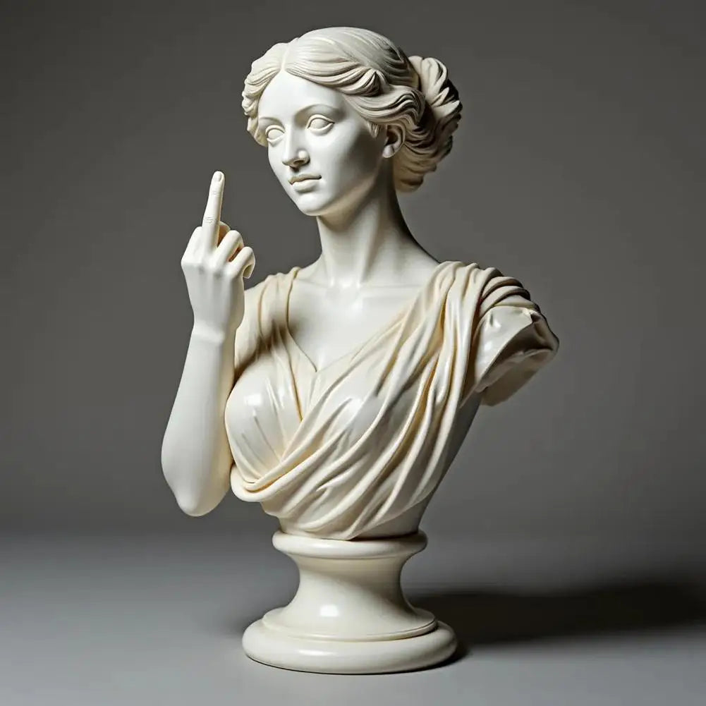Estatua Decorativa Resina Actitud - Figura Artística Rebelde para Setup Gaming