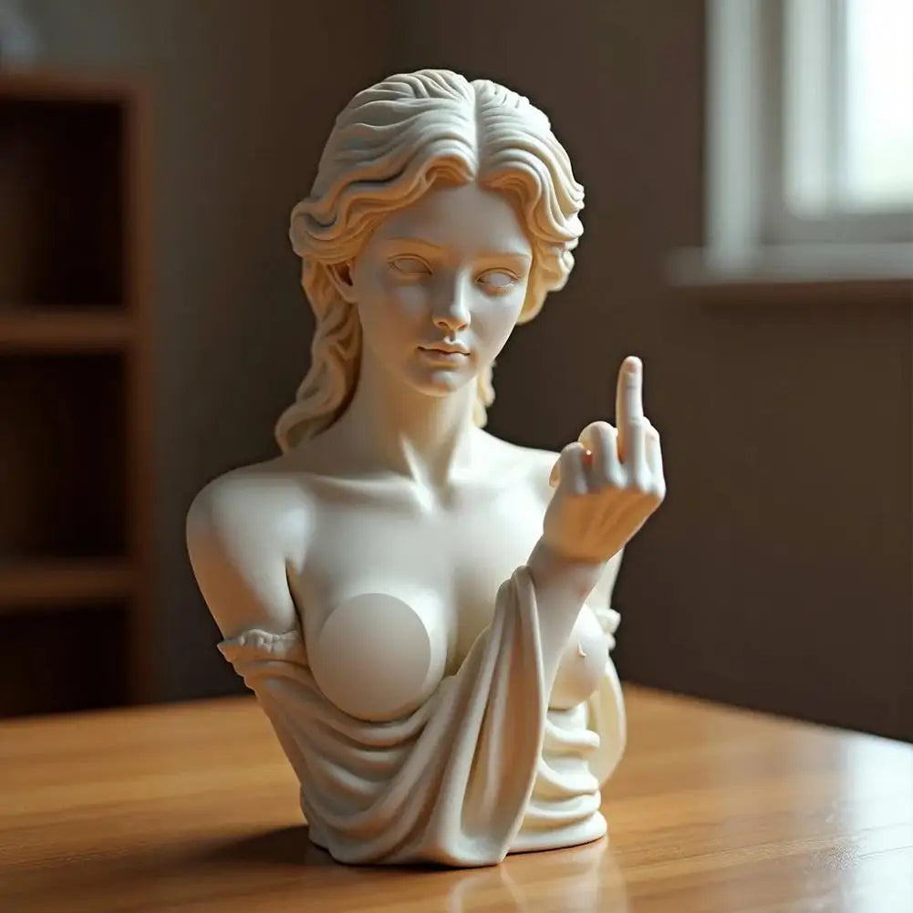 Estatua Decorativa Resina Actitud - Figura Artística Rebelde para Setup Gaming