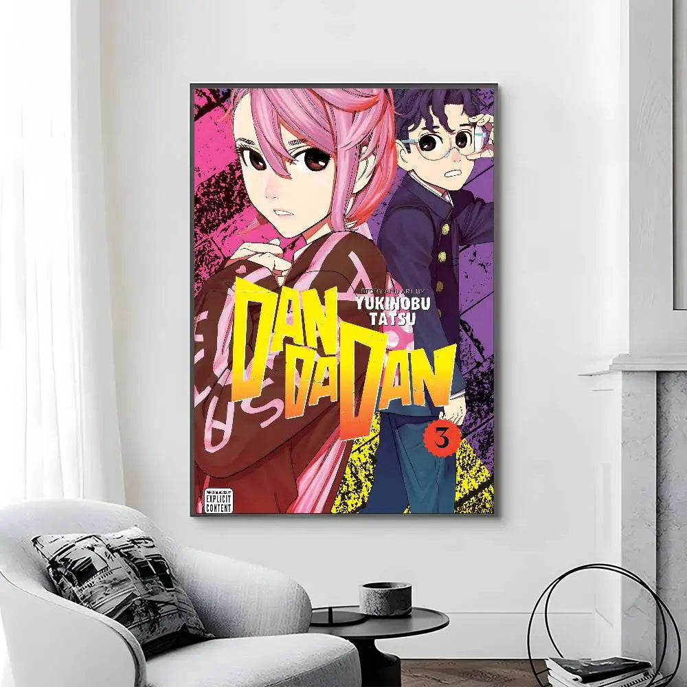 Poster Dandandan painting with prints · Decoración Setup Gamer y Escritorio