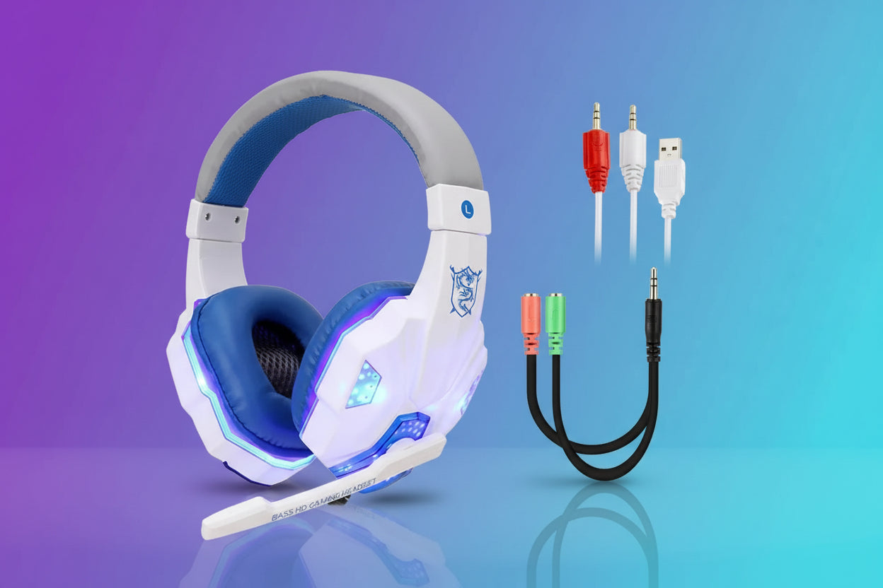 Auriculares Gamer con Micrófono y Luz LED