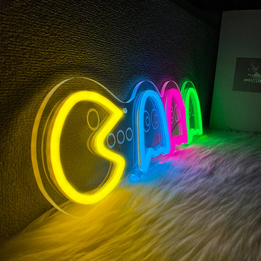 Neón LED Game Cartoon Icon · Iluminación Setup Gaming