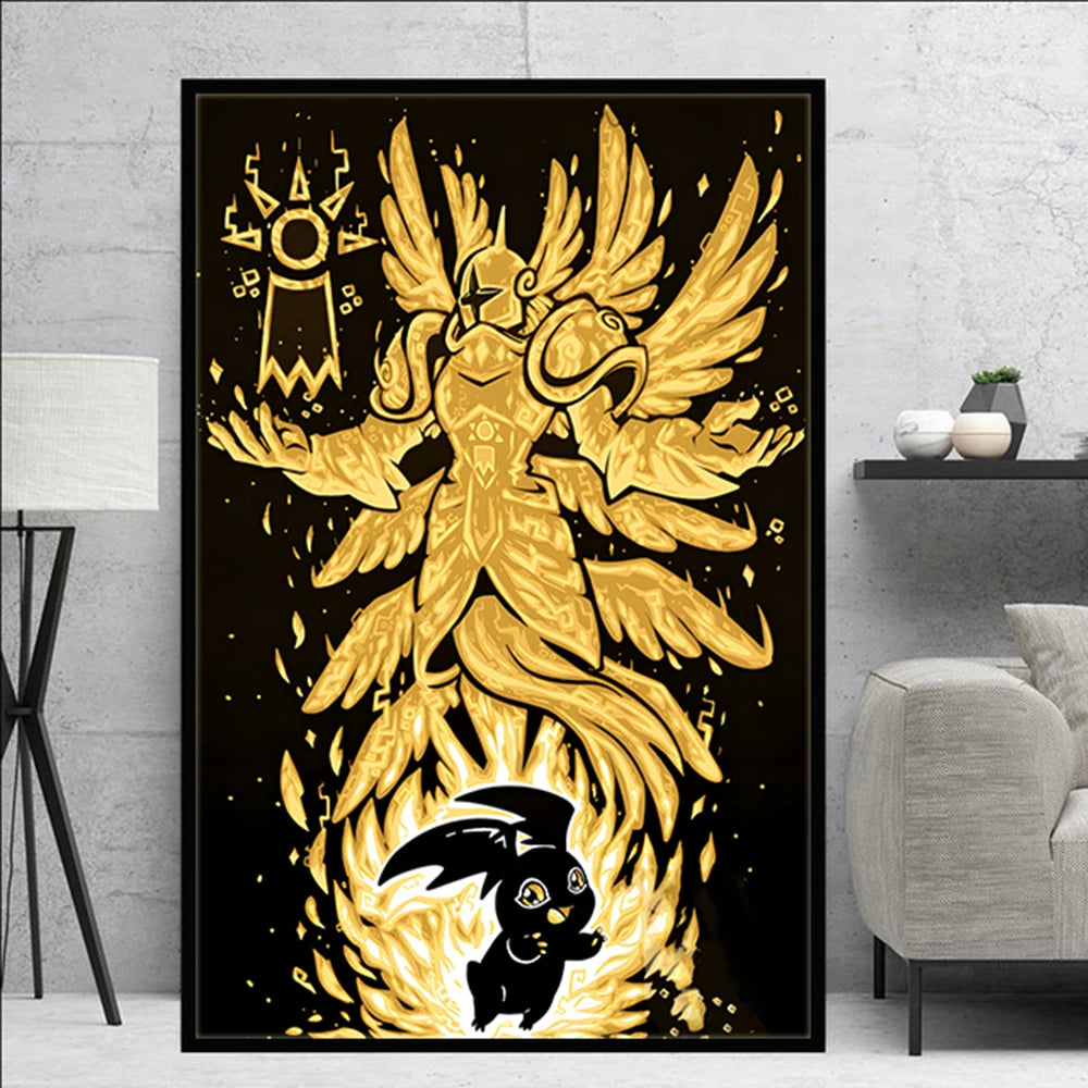 Poster Digimon Character Wall Hanging · Decoración Setup Gamer y Escritorio