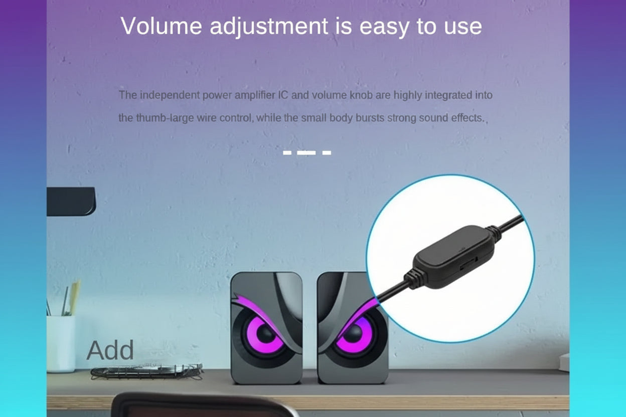 USB LED Stereo Desk Speakers