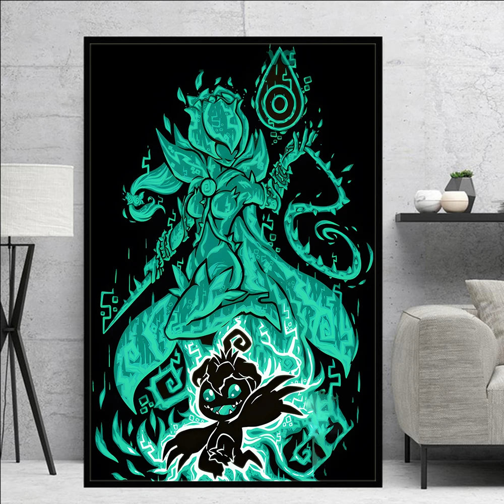 Poster Digimon Character Wall Hanging · Decoración Setup Gamer y Escritorio