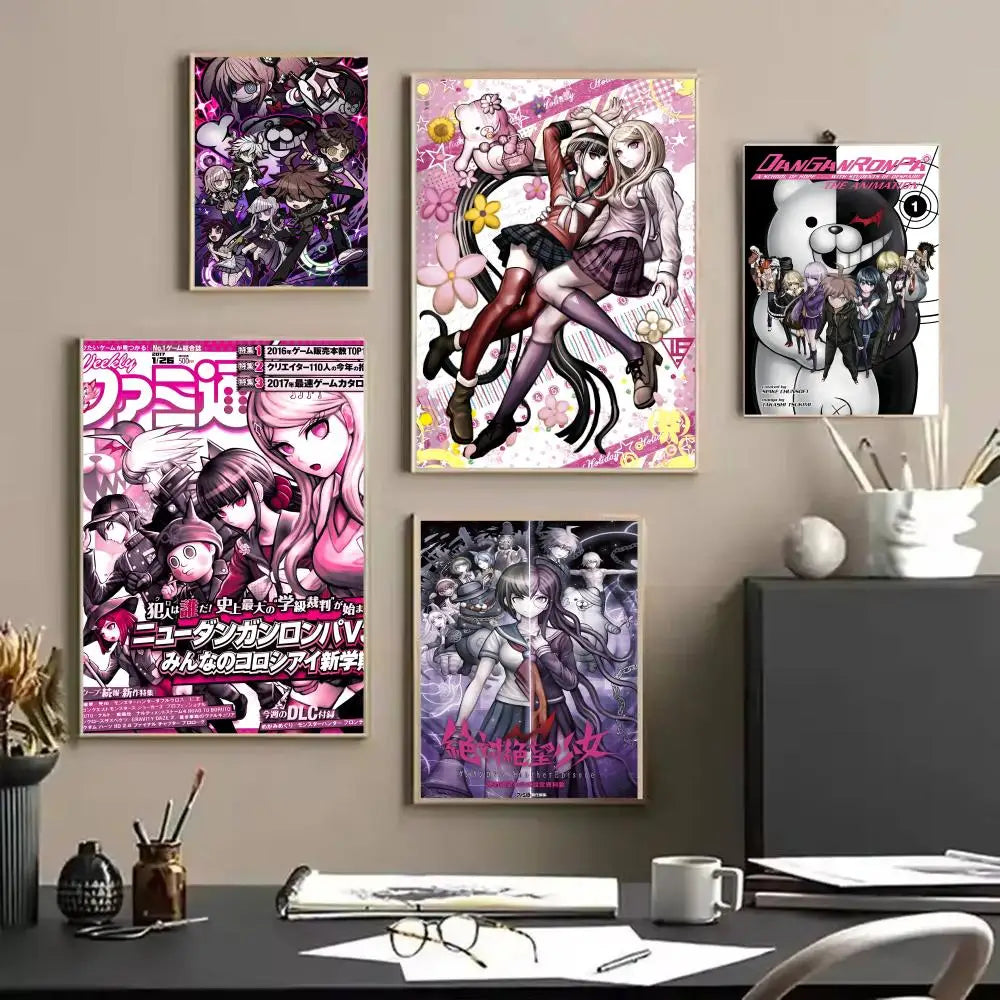 Poster Game D_DanganRonpaS Stickers Mural · Decoración Setup Gamer y Escritorio