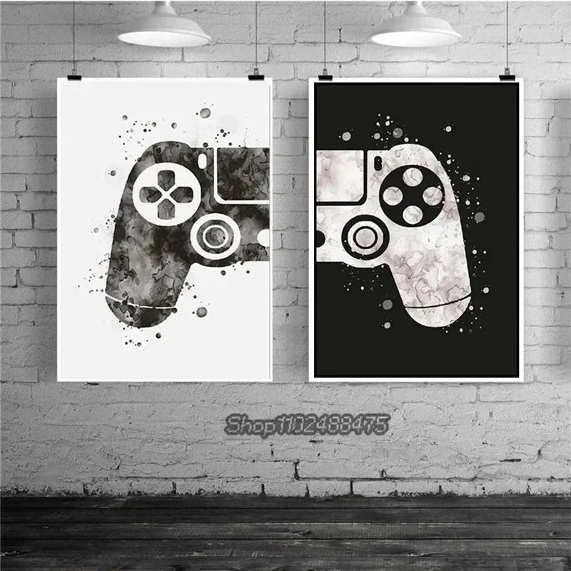 Poster Game Gaming Room Gamepad · Decoración Setup Gamer y Escritorio