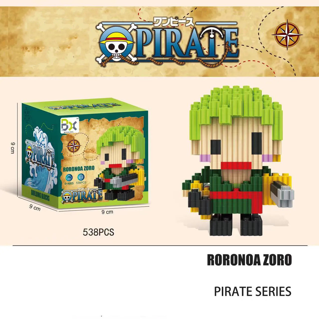 Figura One Building Block Sanji One Piece · Decoración Setup Gamer y Escritorio