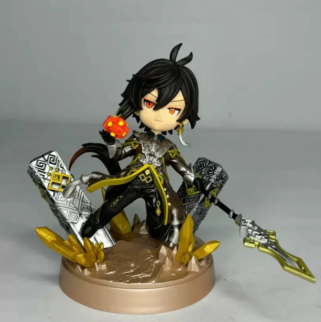 Figura Zhongli Genshin Impact - Modelo Coleccionable Q Version Bandai