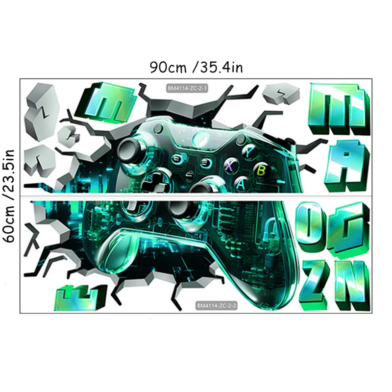 Poster Gaming Wall Hole Art · Decoración Setup Gamer y Escritorio