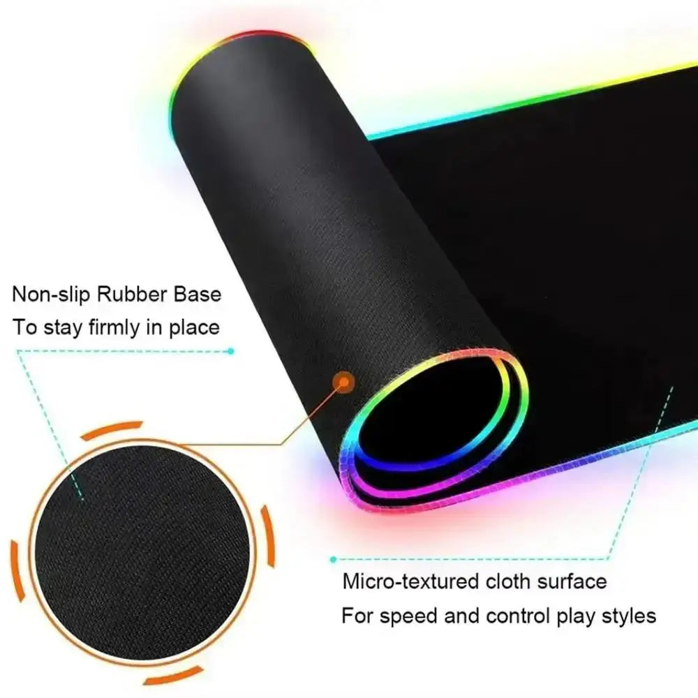Alfombrilla Gaming RGB XXL - Diseño Gamepad con Retroiluminación LED
