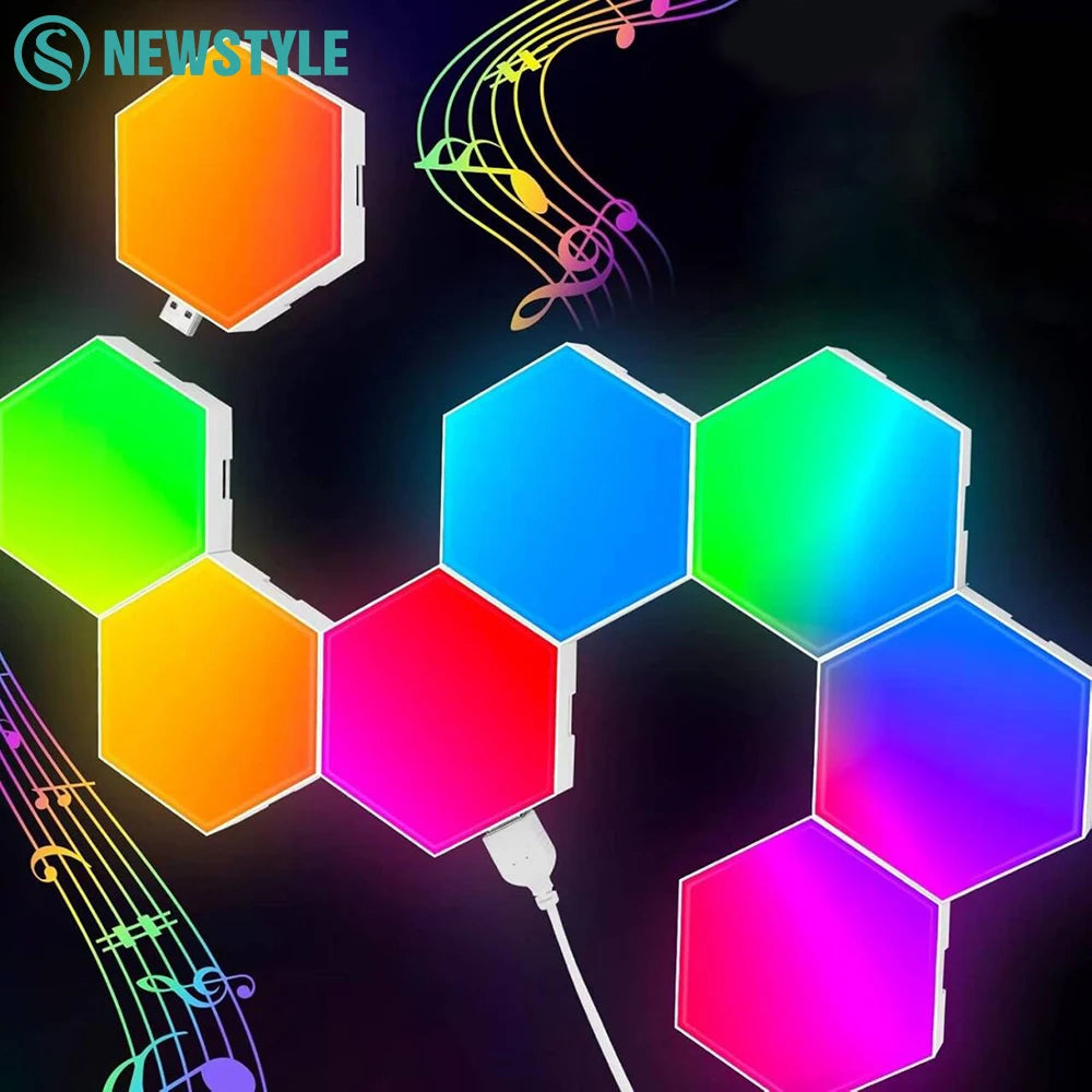 Iluminación LED Hexagon Night Gaming · Iluminación Setup Gaming