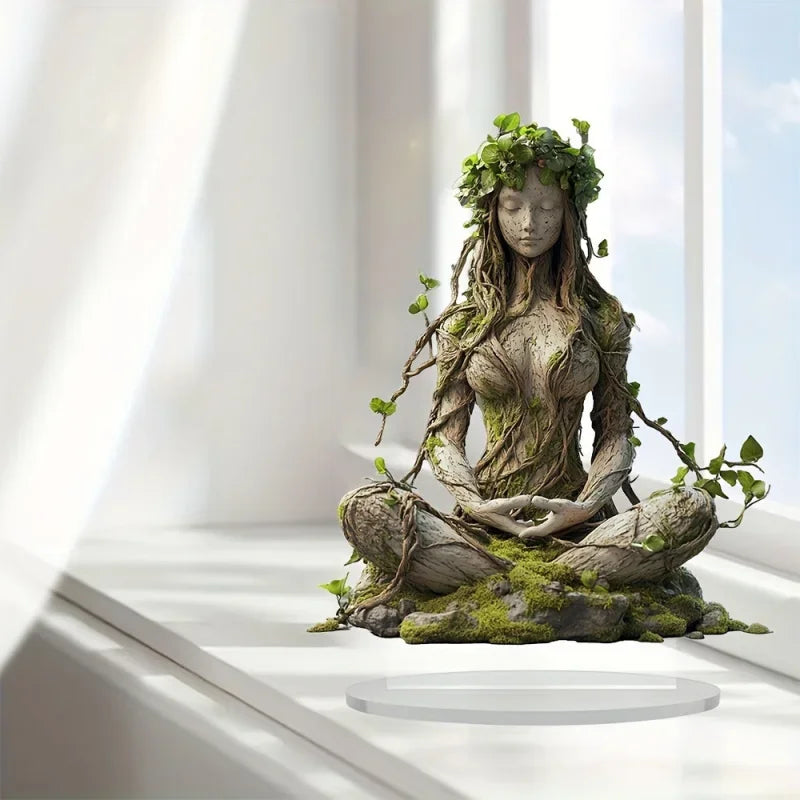 Figura Decorativa Metal Yoga Zen - Escultura Artística para Setup Gaming y Escritorio