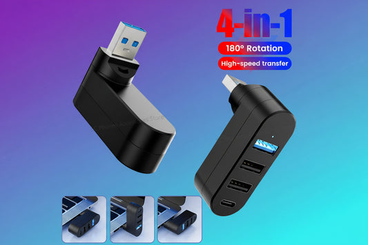 Hub USB Giratorio 4 en 1