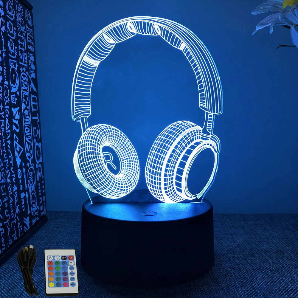 Neón LED GAMER 3D Night · Iluminación Setup Gaming 20cm
