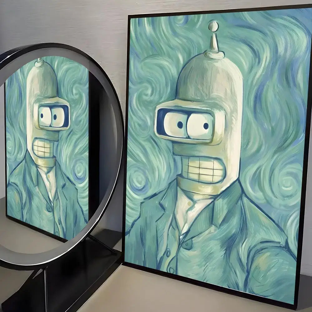 Poster Movie Bender F-futurama Elegant · Decoración Setup Gamer y Escritorio
