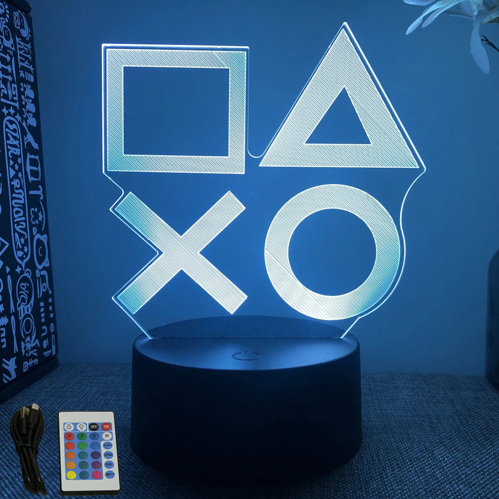 Neón LED GAMER 3D Night · Iluminación Setup Gaming 20cm