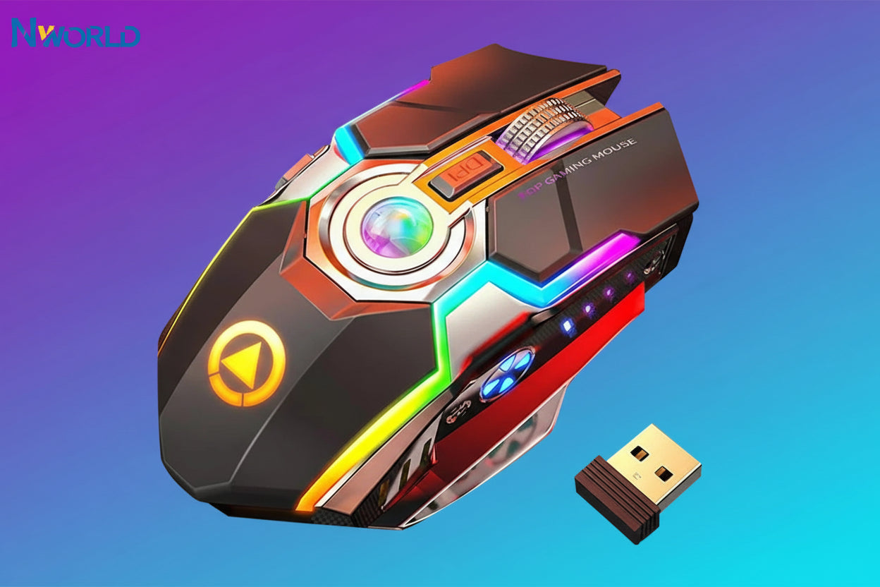 Ratón Gaming Inalámbrico FTBTOC RGB Recargable