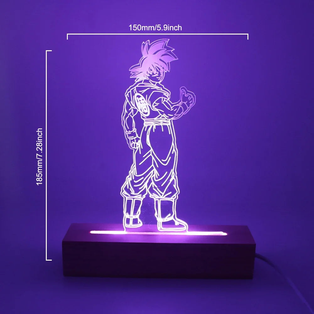 Lámpara LED Gaming Anime Goku · Iluminación Setup Gaming