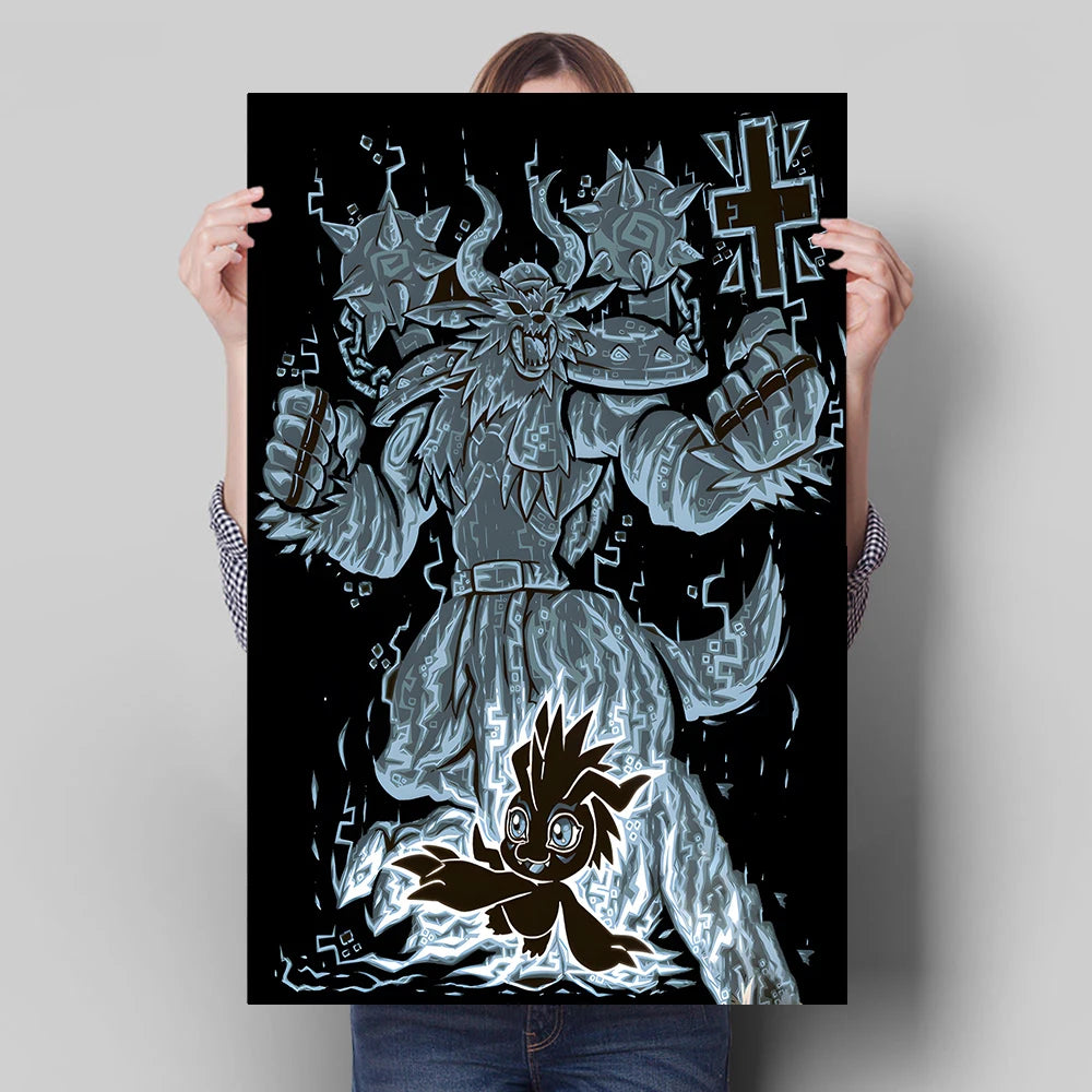 Poster Digimon Character Wall Hanging · Decoración Setup Gamer y Escritorio