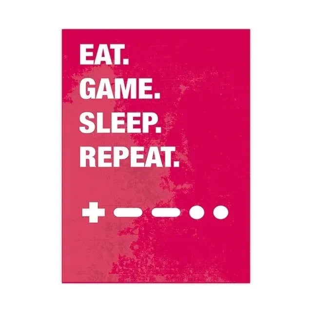 Poster Game Gaming Room Gamepad · Decoración Setup Gamer y Escritorio