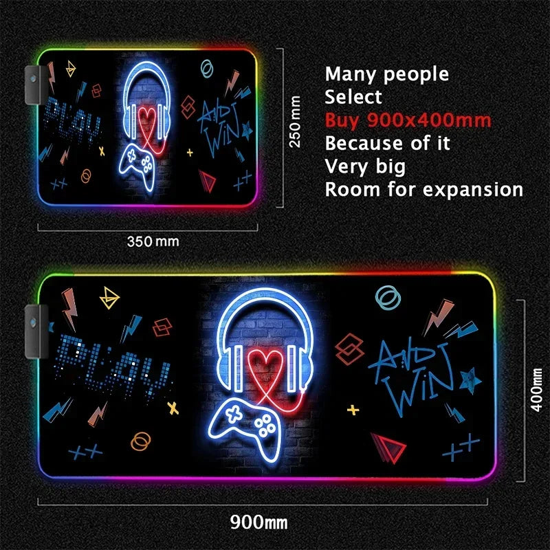 Alfombrilla Gaming RGB LED - Mouse Pad XXL Antideslizante