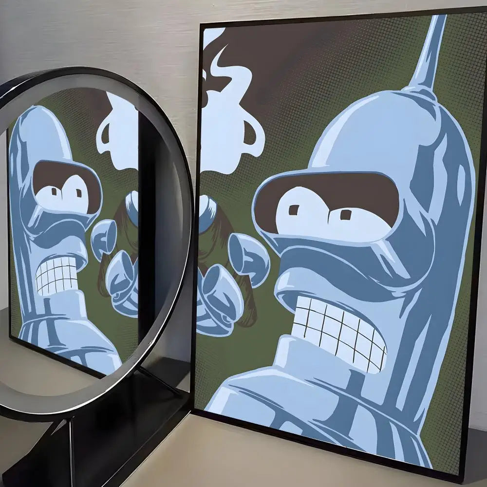 Poster Movie Bender F-futurama Elegant · Decoración Setup Gamer y Escritorio