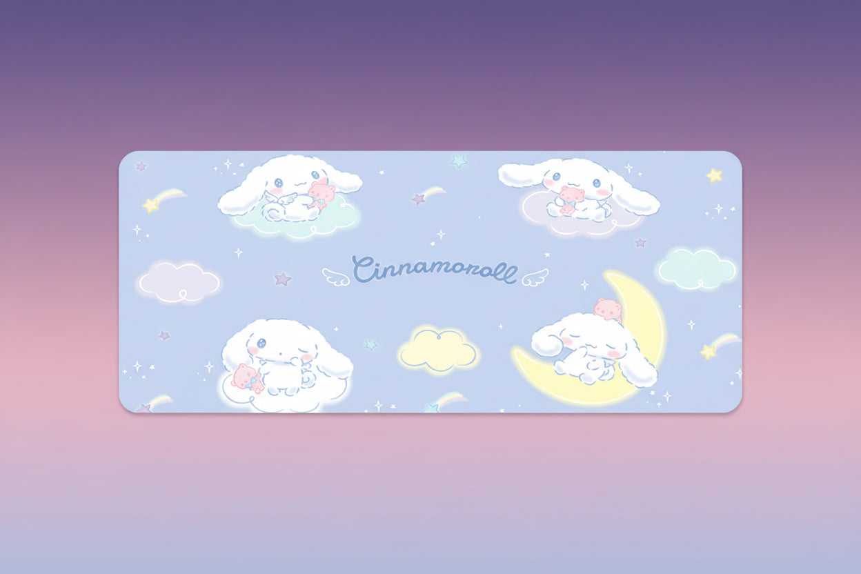 Alfombrilla Gaming XXL Cinnamoroll - Mouse Pad Kawaii con Bordes Cosidos