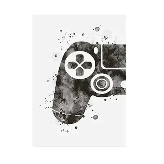 Poster Game Gaming Room Gamepad · Decoración Setup Gamer y Escritorio