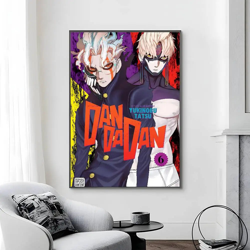 Poster Dandandan painting with prints · Decoración Setup Gamer y Escritorio