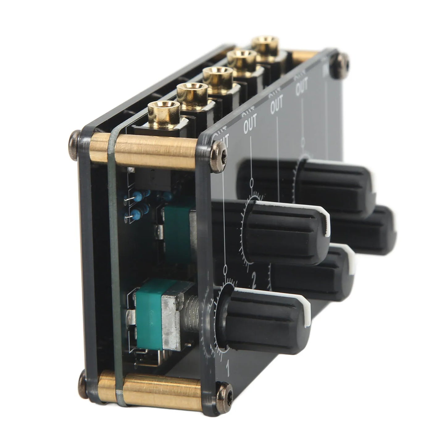 Mini mezclador de audio estéreo 4 canales